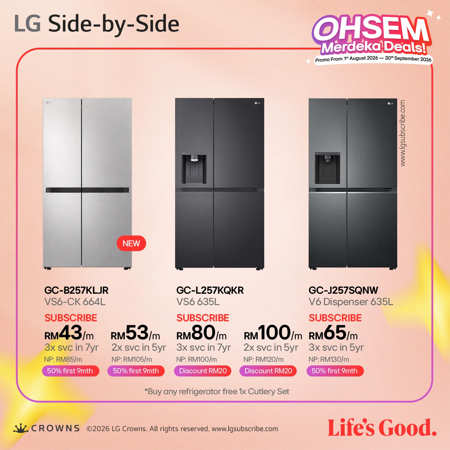 LG Side-by-Side - Refrigerator