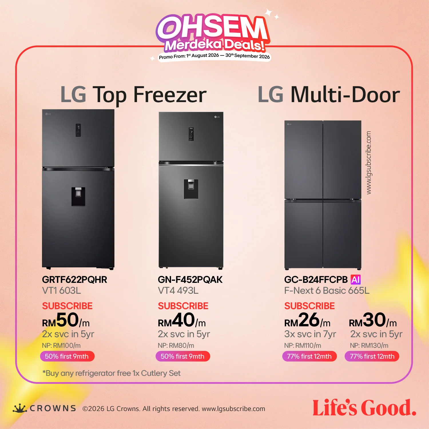 LG Top Freezer, LG Multi-Door - Refrigerator