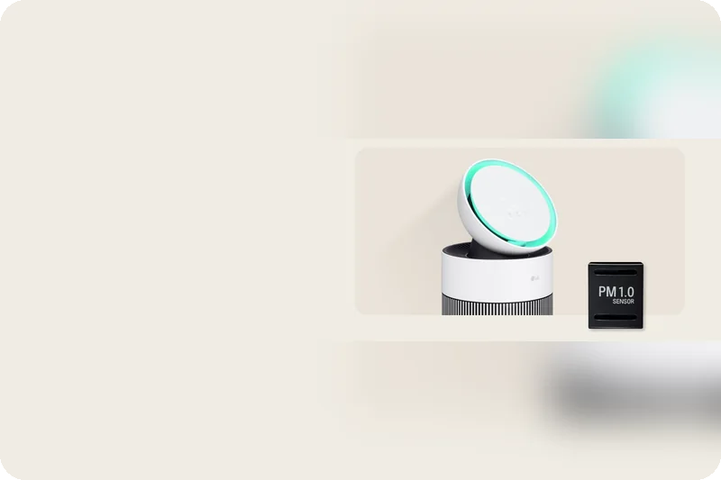 LG PuriCare AS55GGWX0 PM 1.0 sensor and real-time air-quality monitoring