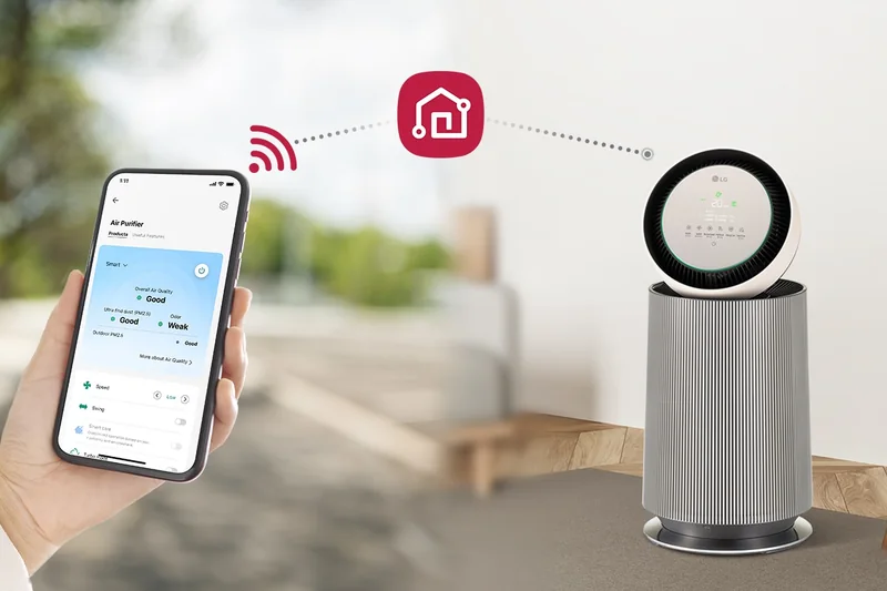 LG ThinQ mobile control for the LG PuriCare AS65GDBY0 air purifier