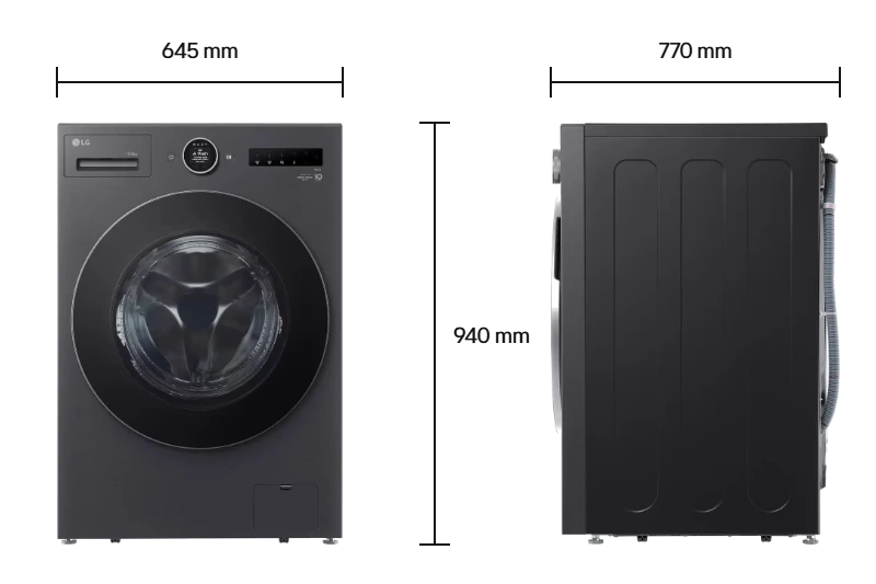 LG Washer Dryer F2515RNTKAR Size
