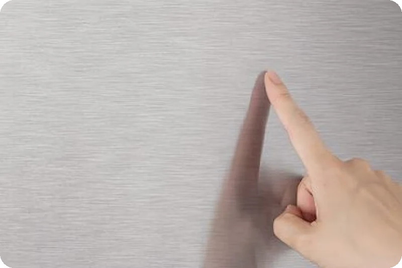 Metal Fresh silver trim inside the LG refrigerator