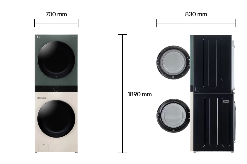 LG WashTower WT2520NHEGR Size
